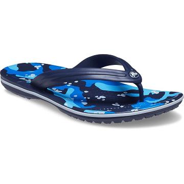 Chanclas Crocs Crocband™ Printed Mujer Azules | Mexico 0179VRWD